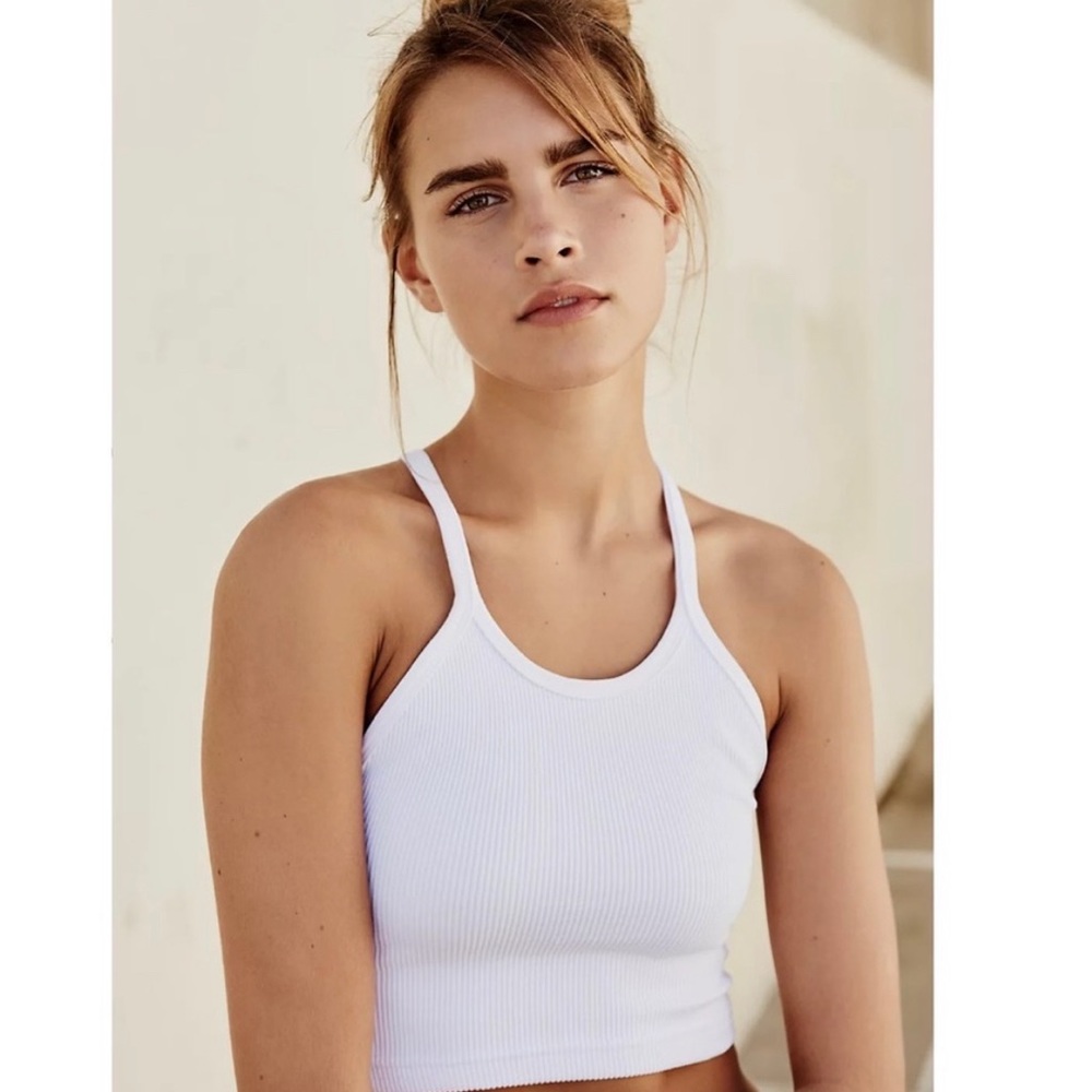 •SOLD• Free People Happiness Runs Crop Tank Top Bundle Black Pink White Size M/L - Picture 7 of 9
